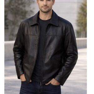 Armani Collezioni Mens Leather Jacket - Made in Italy - XL